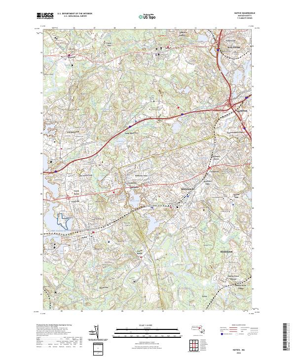 US Topo 7.5-minute map for Natick MA