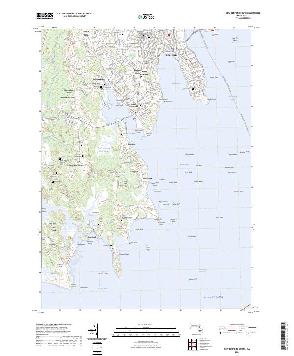 US Topo 7.5-minute map for New Bedford South MA