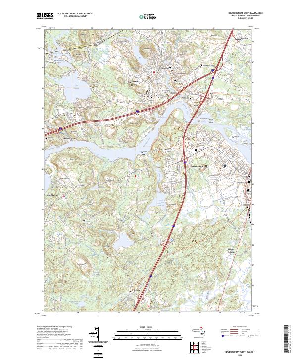 US Topo 7.5-minute map for Newburyport West MANH