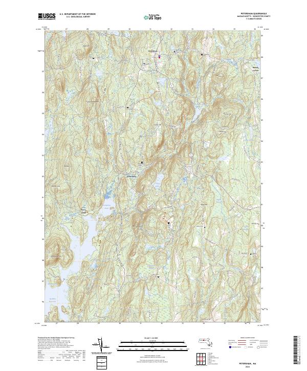 US Topo 7.5-minute map for Petersham MA