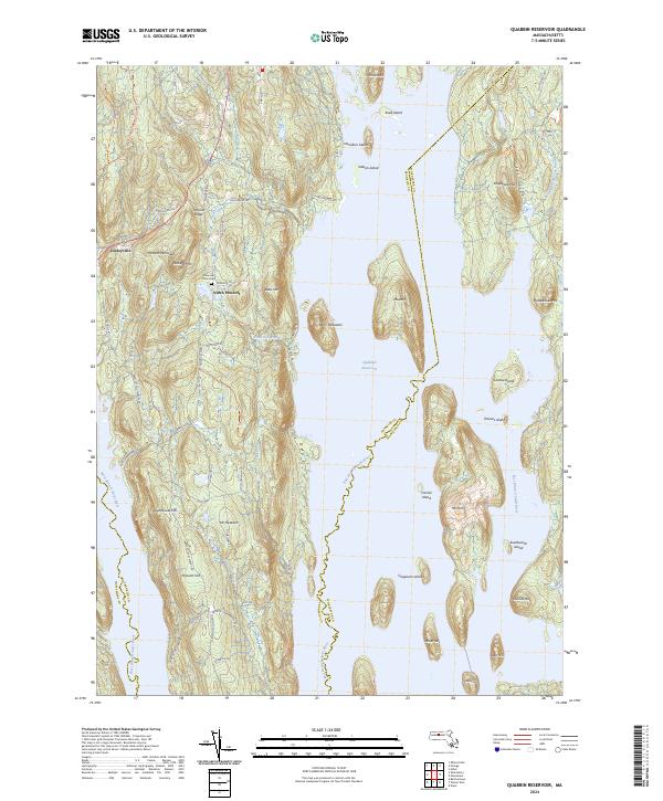 US Topo 7.5-minute map for Quabbin Reservoir MA