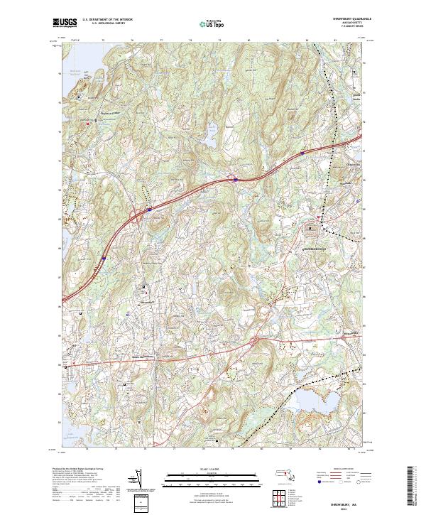 US Topo 7.5-minute map for Shrewsbury MA