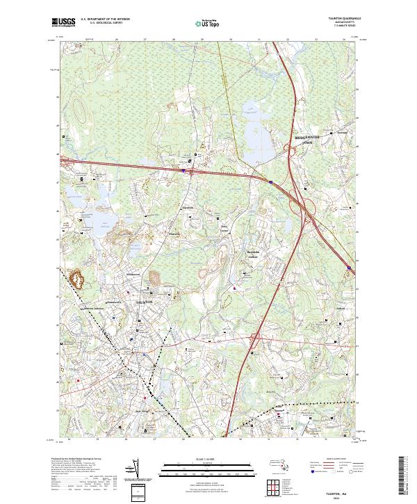 US Topo 7.5-minute map for Taunton MA