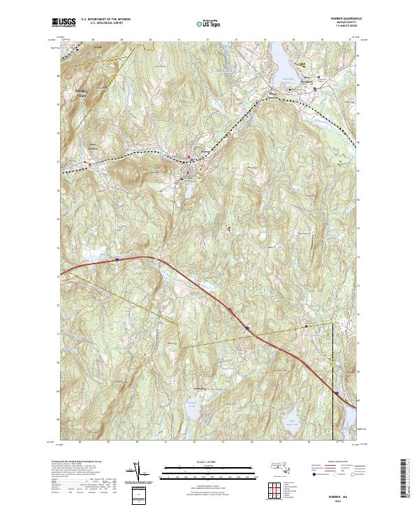 US Topo 7.5-minute map for Warren MA