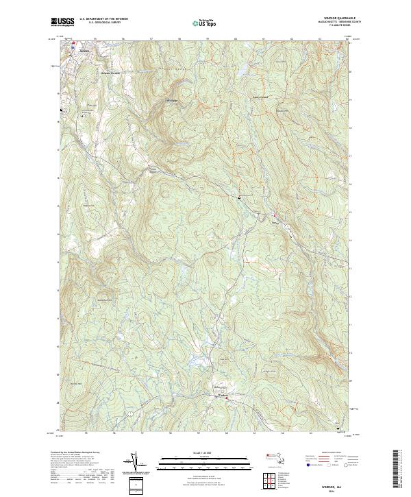 US Topo 7.5-minute map for Windsor MA