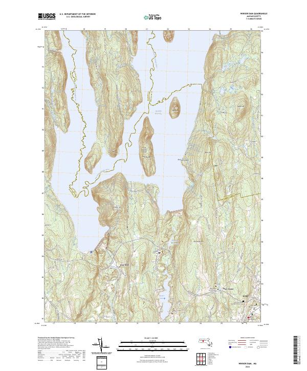 US Topo 7.5-minute map for Winsor Dam MA