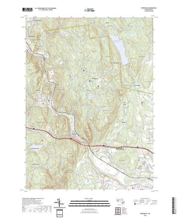 US Topo 7.5-minute map for Woronoco MA