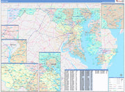 Color Cast Style Wall Map of Maryland by Market Maps