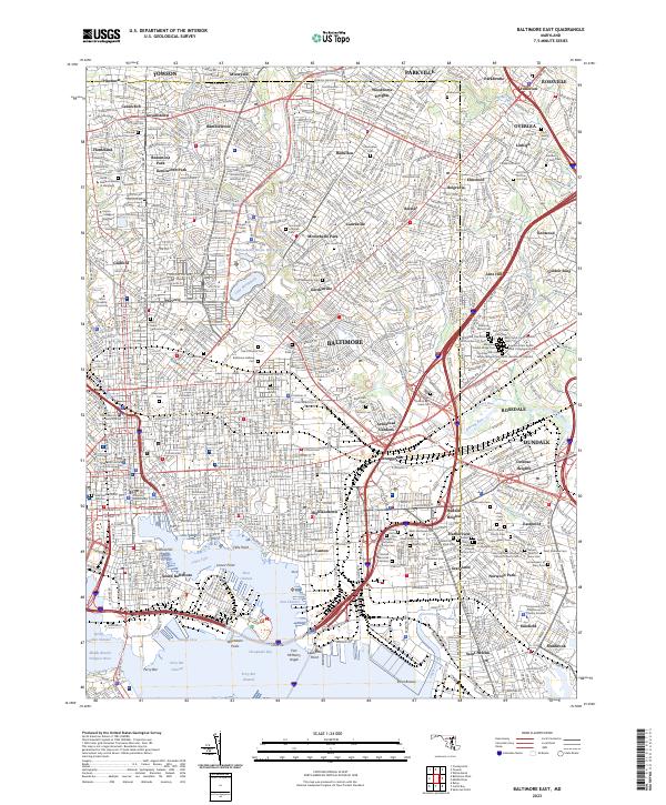 US Topo 7.5-minute map for Baltimore East MD