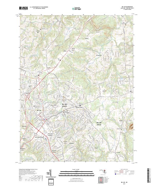 US Topo 7.5-minute map for Bel Air MD