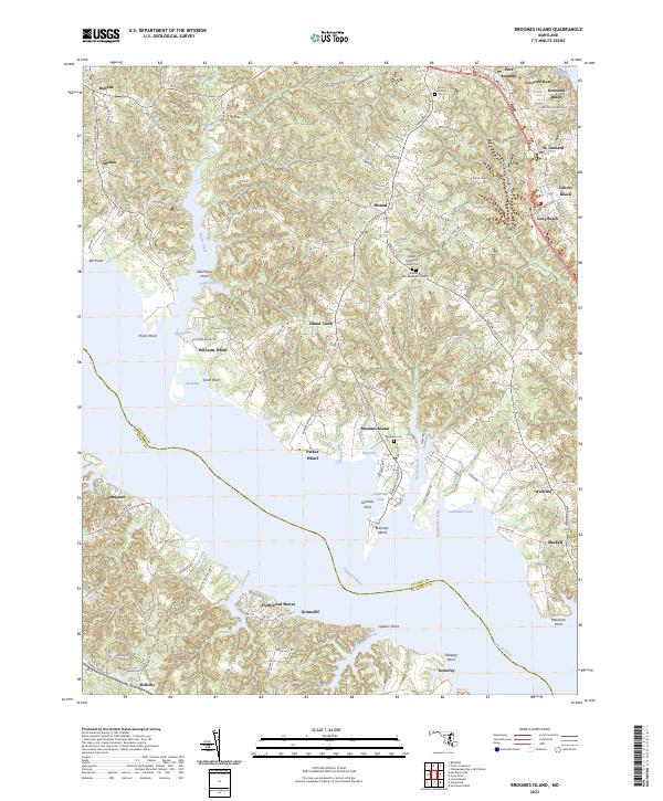 US Topo 7.5-minute map for Broomes Island MD