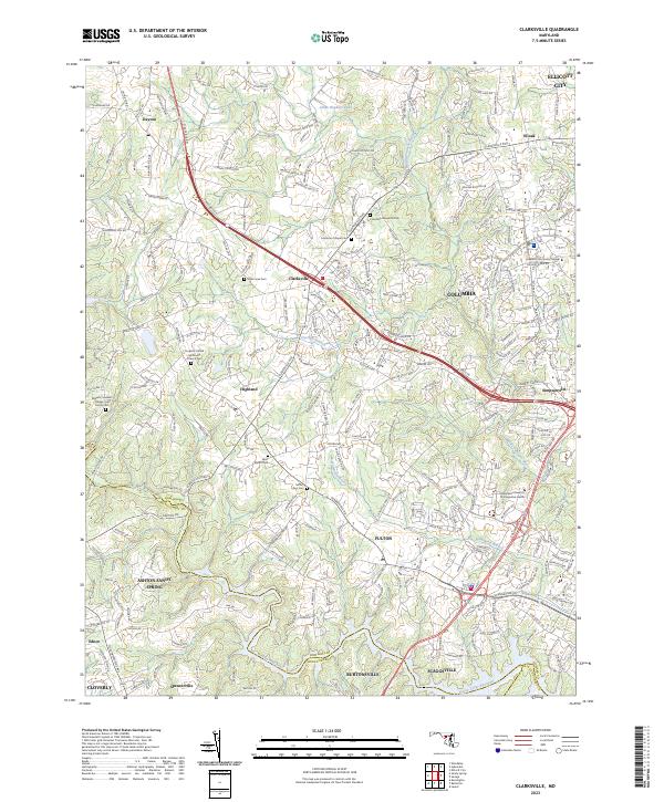 US Topo 7.5-minute map for Clarksville MD