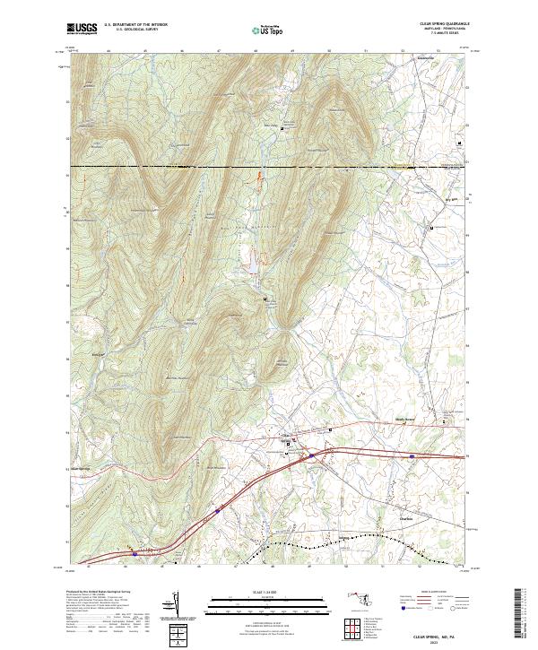 US Topo 7.5-minute map for Clear Spring MDPA