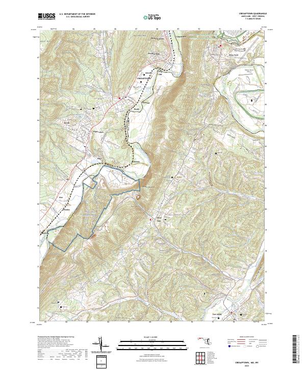 US Topo 7.5-minute map for Cresaptown MDWV