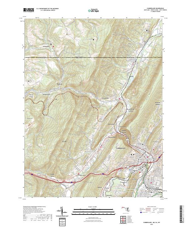 US Topo 7.5-minute map for Cumberland MDPAWV