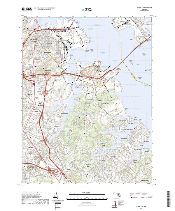 US Topo 7.5-minute map for Curtis Bay MD