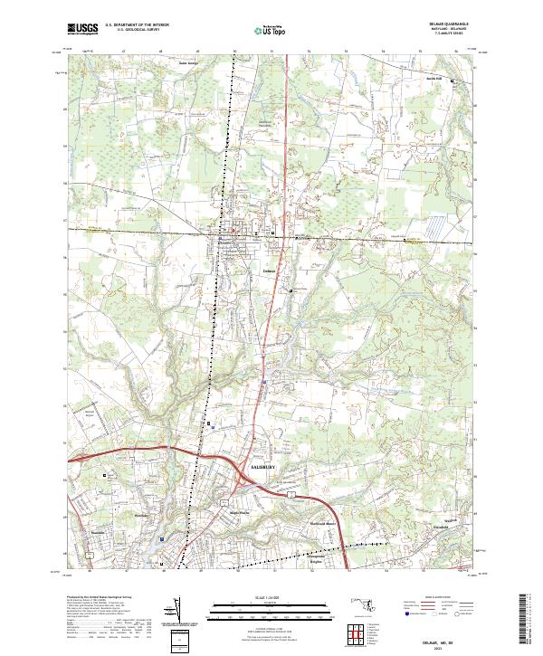 US Topo 7.5-minute map for Delmar MDDE