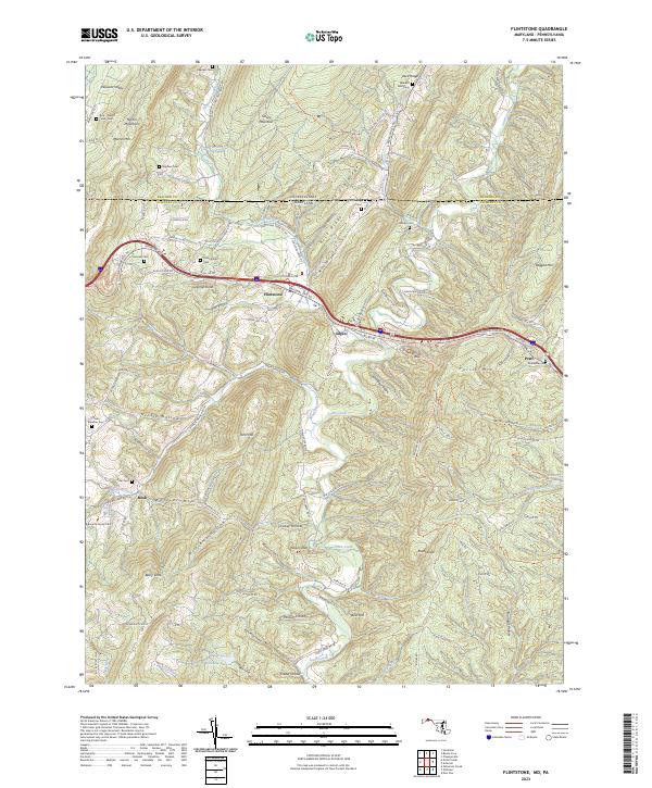 US Topo 7.5-minute map for Flintstone MDPA