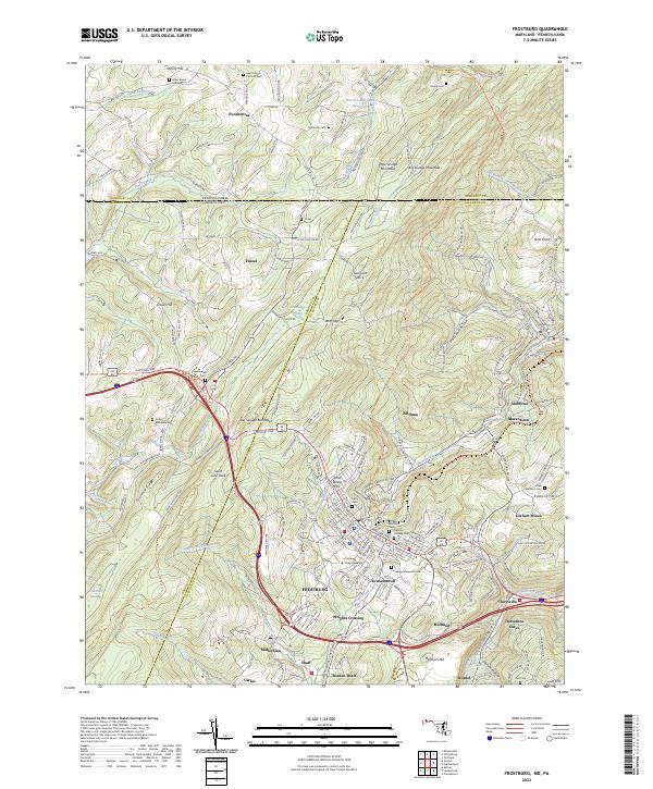 US Topo 7.5-minute map for Frostburg MDPA