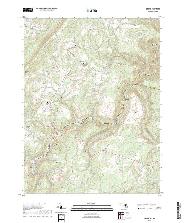 US Topo 7.5-minute map for Gorman MDWV