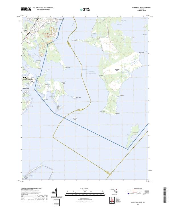 US Topo 7.5-minute map for Gunpowder Neck MD