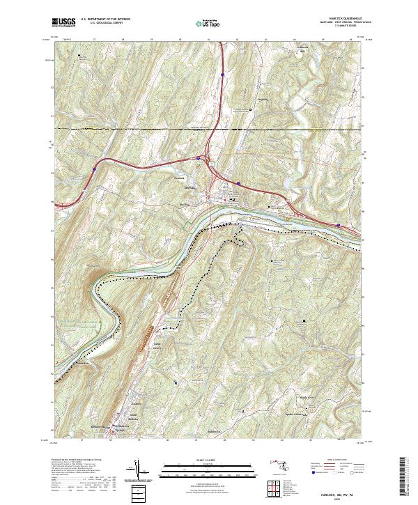 US Topo 7.5-minute map for Hancock MDWVPA