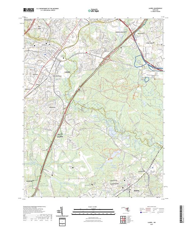 US Topo 7.5-minute map for Laurel MD