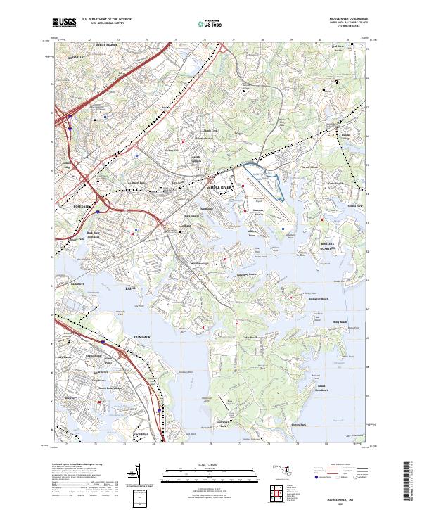 US Topo 7.5-minute map for Middle River MD