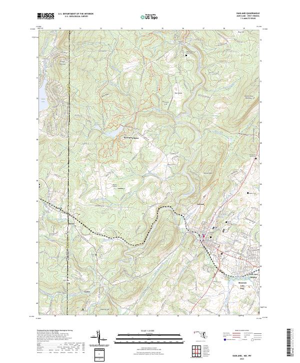 US Topo 7.5-minute map for Oakland MDWV