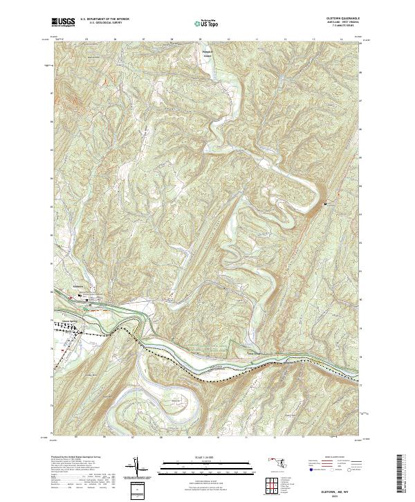 US Topo 7.5-minute map for Oldtown MDWV