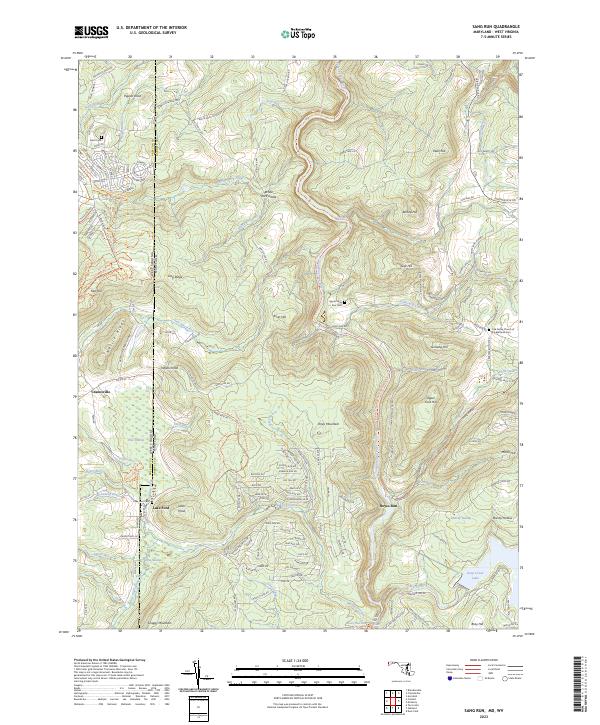 US Topo 7.5-minute map for Sang Run MDWV