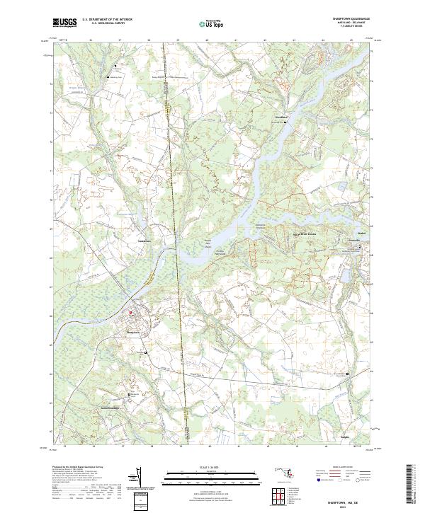 US Topo 7.5-minute map for Sharptown MDDE