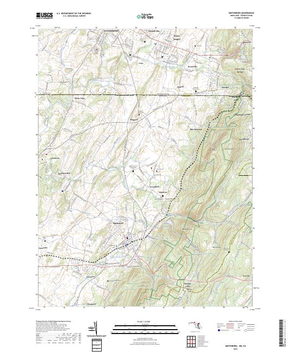 US Topo 7.5-minute map for Smithsburg MDPA