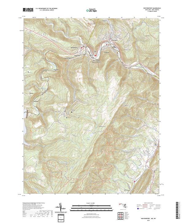 US Topo 7.5-minute map for Westernport MDWV