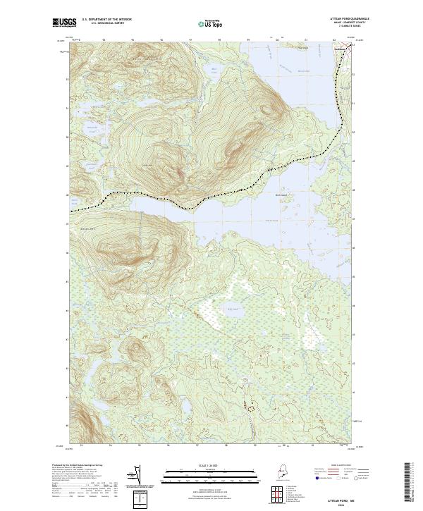 US Topo 7.5-minute map for Attean Pond ME