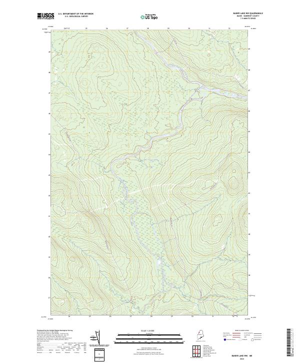 US Topo 7.5-minute map for Baker Lake NW ME