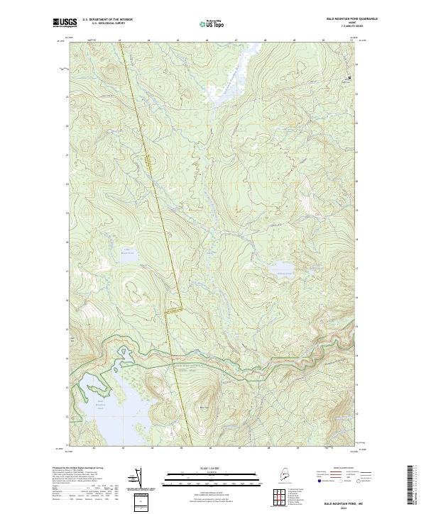 US Topo 7.5-minute map for Bald Mountain Pond ME