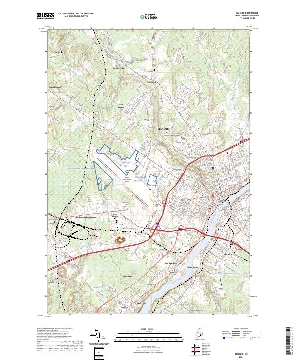 US Topo 7.5-minute map for Bangor ME