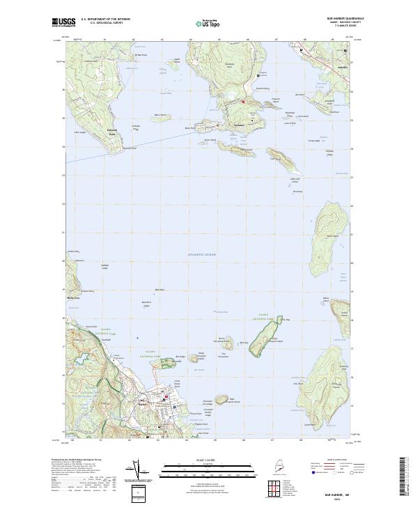 US Topo 7.5-minute map for Bar Harbor ME