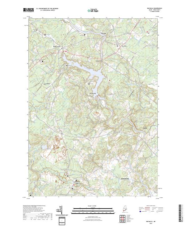 US Topo 7.5-minute map for Bar Mills ME