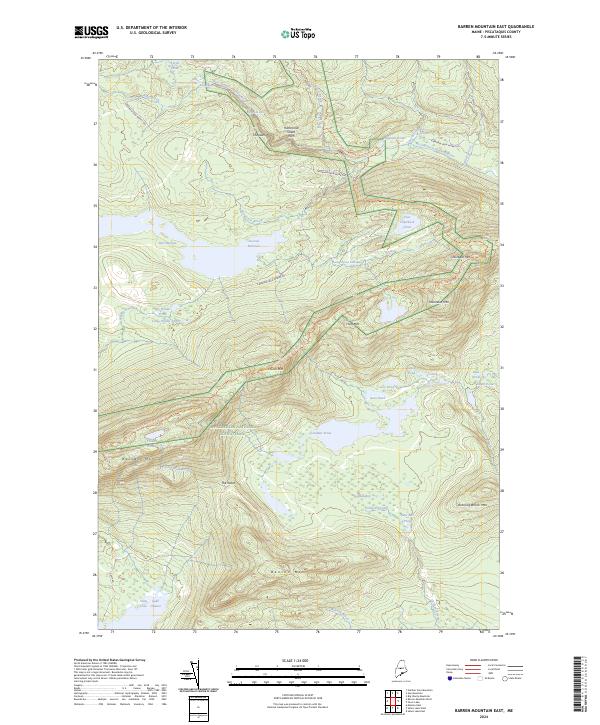 US Topo 7.5-minute map for Barren Mountain East ME