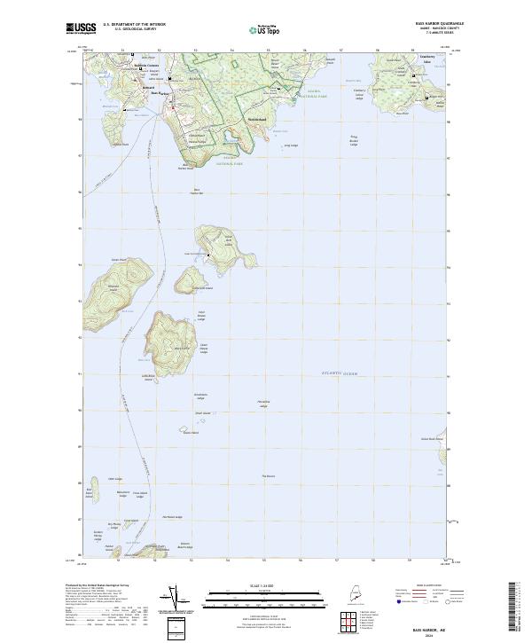 US Topo 7.5-minute map for Bass Harbor ME