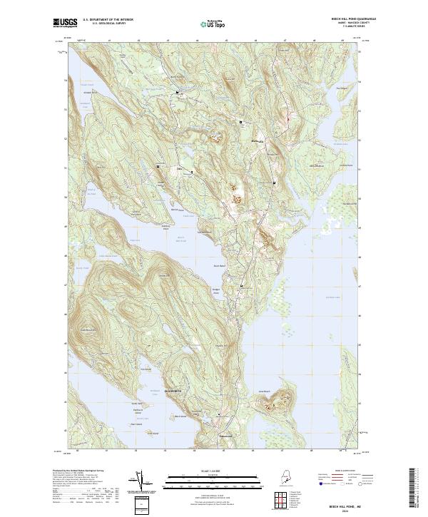 US Topo 7.5-minute map for Beech Hill Pond ME