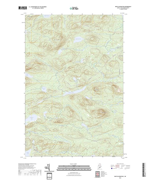 US Topo 7.5-minute map for Beetle Mountain ME