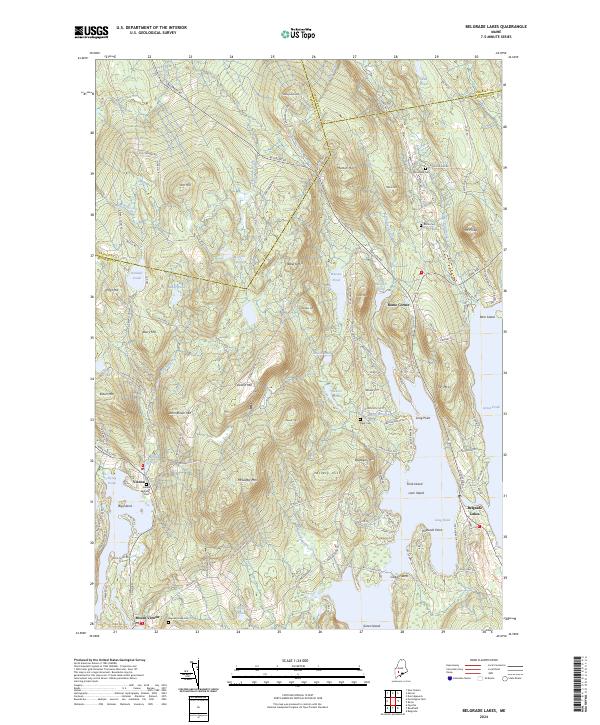 US Topo 7.5-minute map for Belgrade Lakes ME