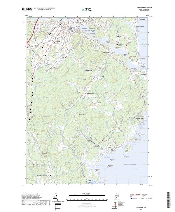 US Topo 7.5-minute map for Biddeford ME