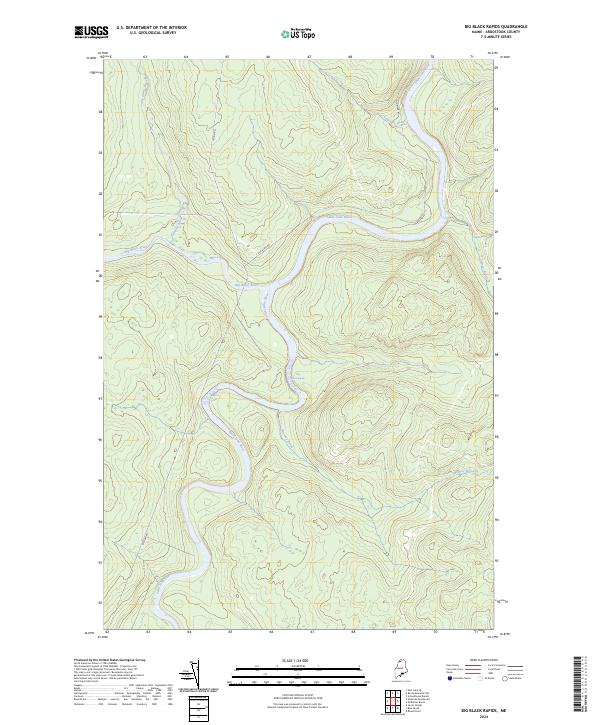 US Topo 7.5-minute map for Big Black Rapids ME