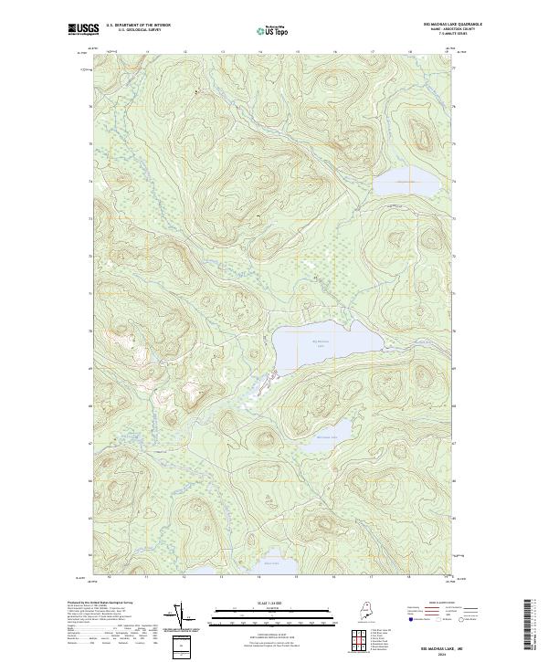 US Topo 7.5-minute map for Big Machias Lake ME