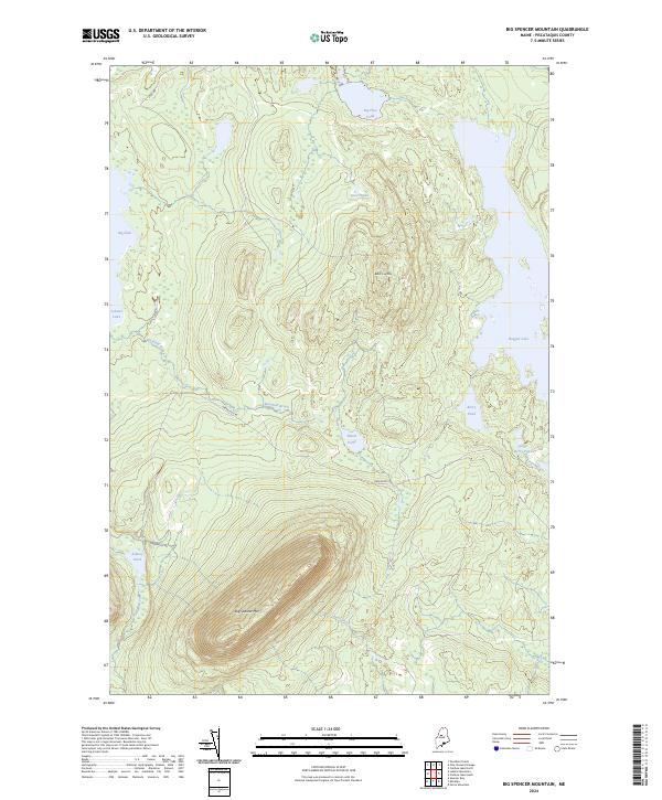 US Topo 7.5-minute map for Big Spencer Mountain ME