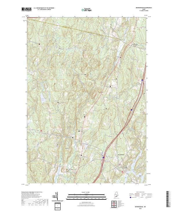 US Topo 7.5-minute map for Bowdoinham ME